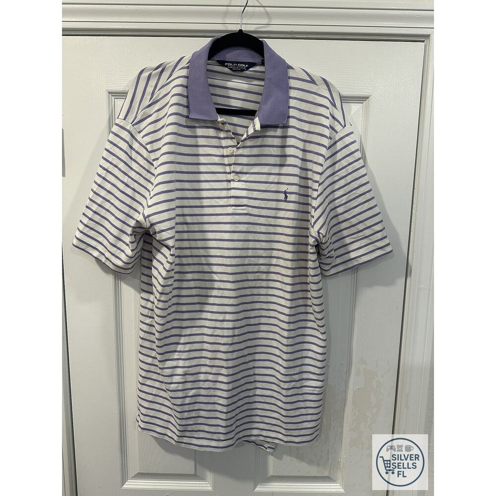 Polo Golf Ralph Lauren Large Striped Polo CPC PCC 1902 Crest Logo Shirt